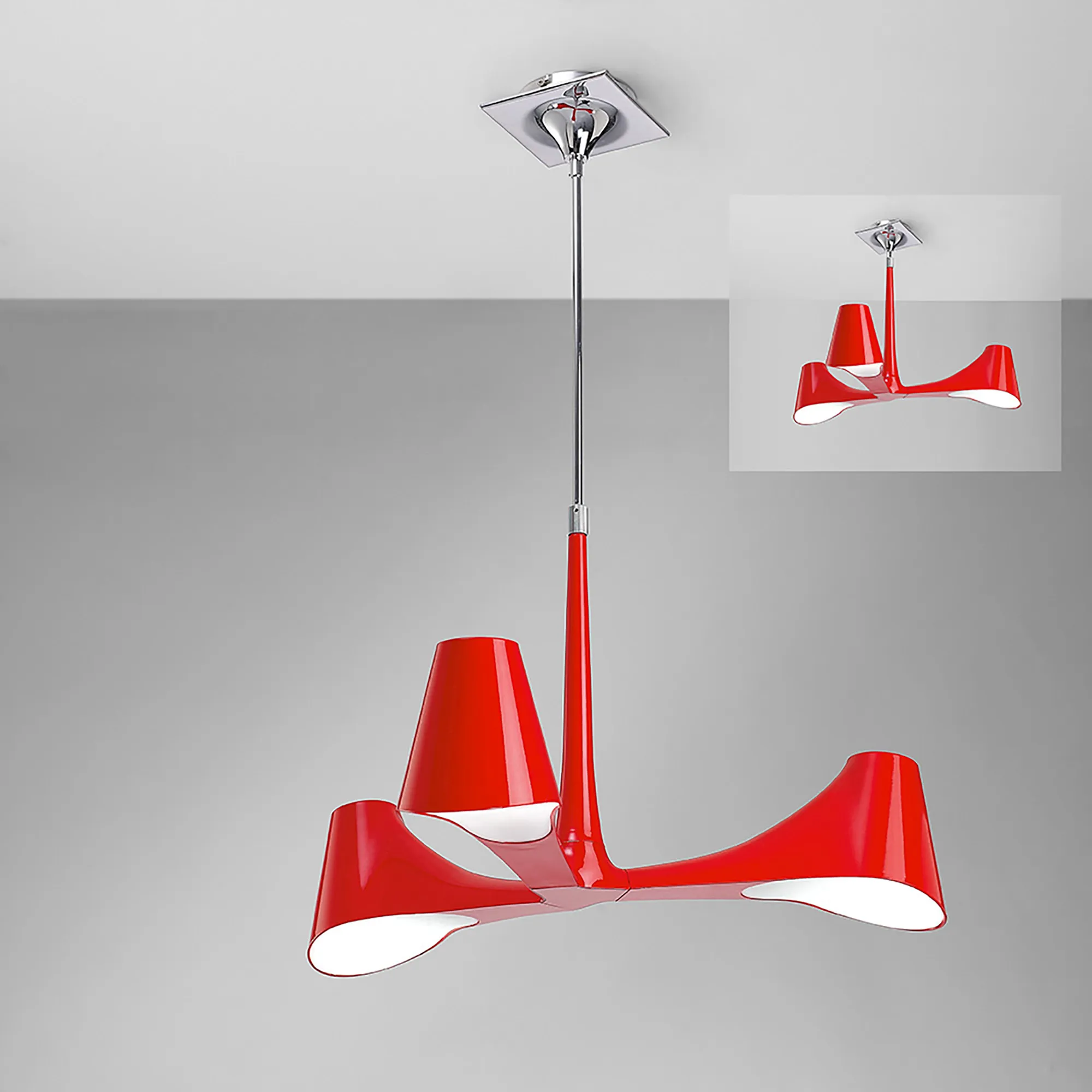 Ora Gloss Red Ceiling Lights Mantra Multi Arm Fittings